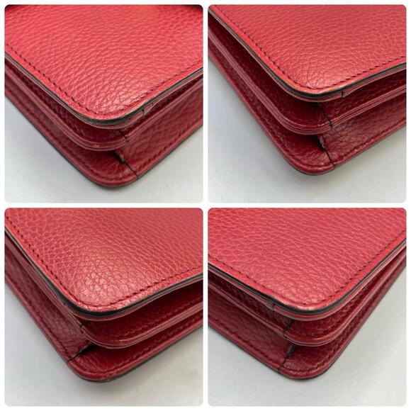 GUCCI Authentic Red Leather Shoulder Bag - Picture 4 of 10
